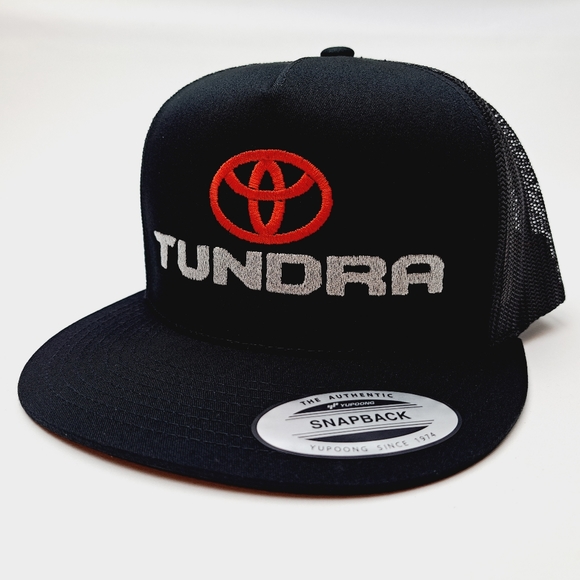 Hawaiian Floral Printed Trucker Mesh Snapback Cap - Flat Bill, Adjustable, Black - View #2